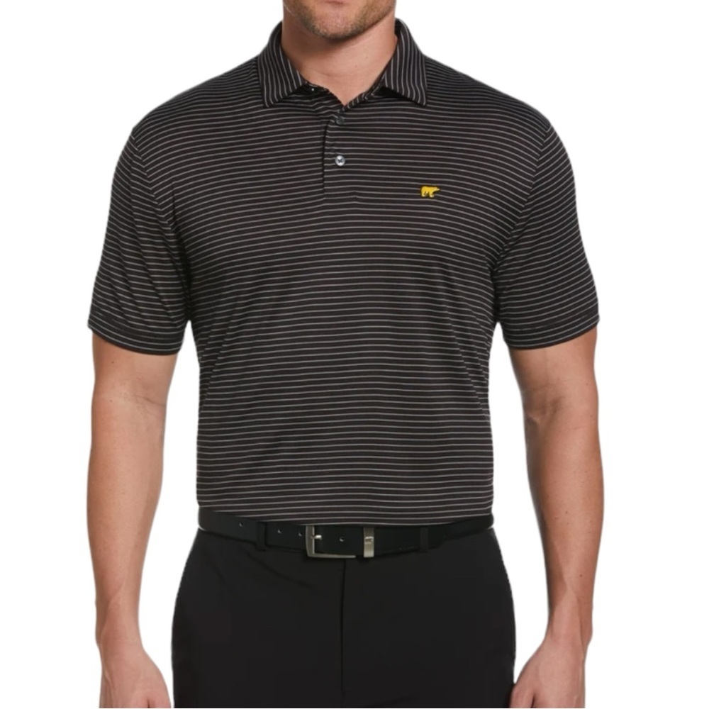 NEW Jack Nicklaus Navy Blue & White Striped UV Performance Golf Polo size Medium